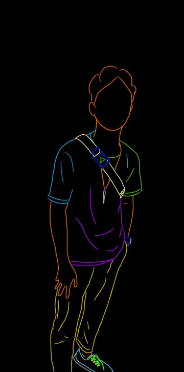 Vibrant Neon Silhouette in a Minimalist Style