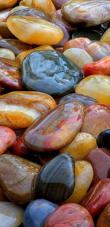 Glossy Pebbles in Natural Earth Tones